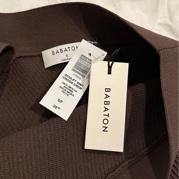 Aritzia Babaton Sculpt Knit Criss Cross Cropped Tank (Rich Mocha Brown) - Picture 2 of 8